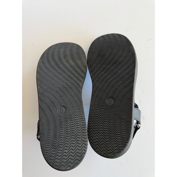 A New Day Black Platform Strappy Sandals Womens 8 Hook Loop Sporty Flatform - Picture 7 of 8